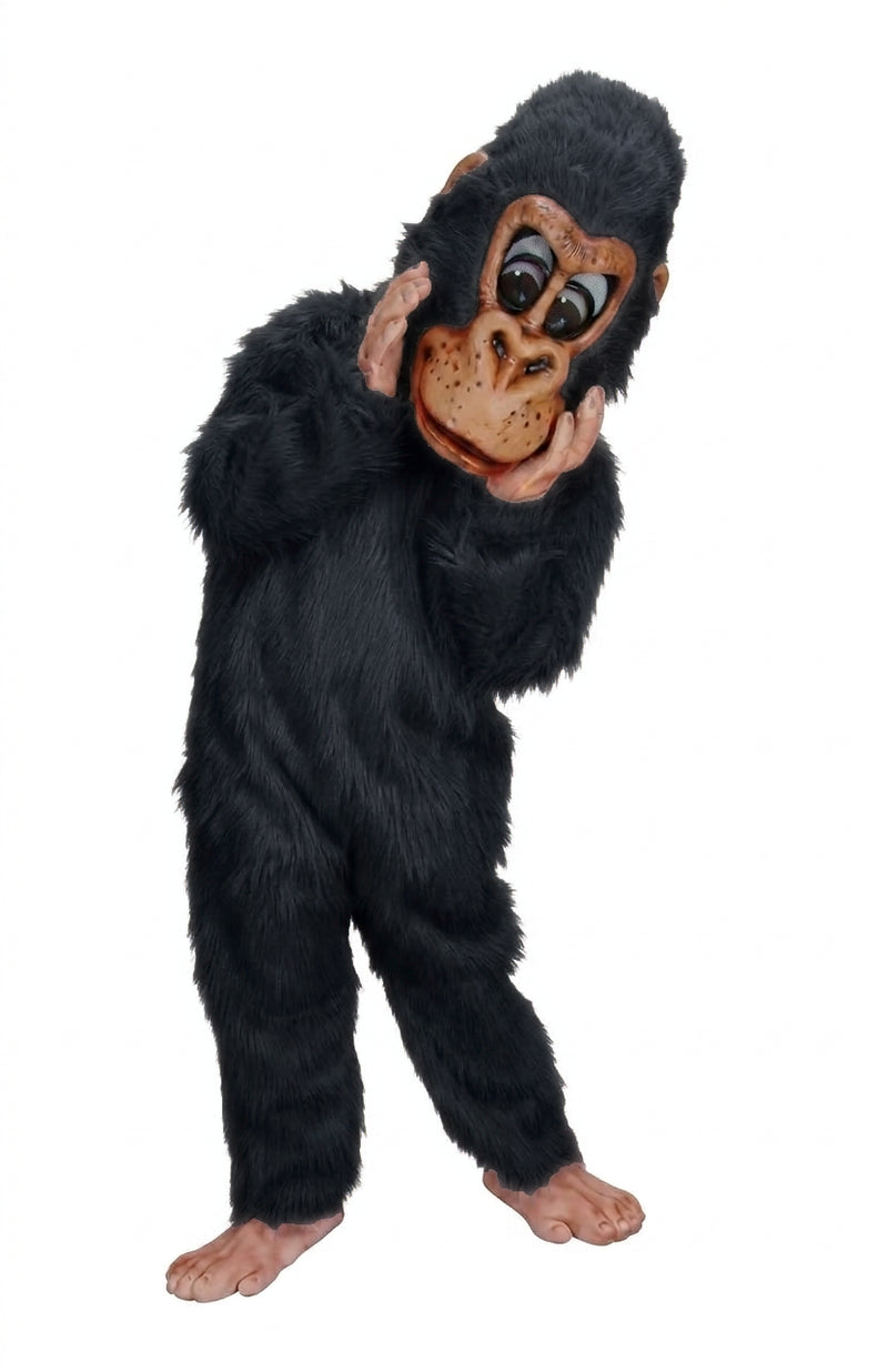 Pink Gorilla Mascot - long fur Black