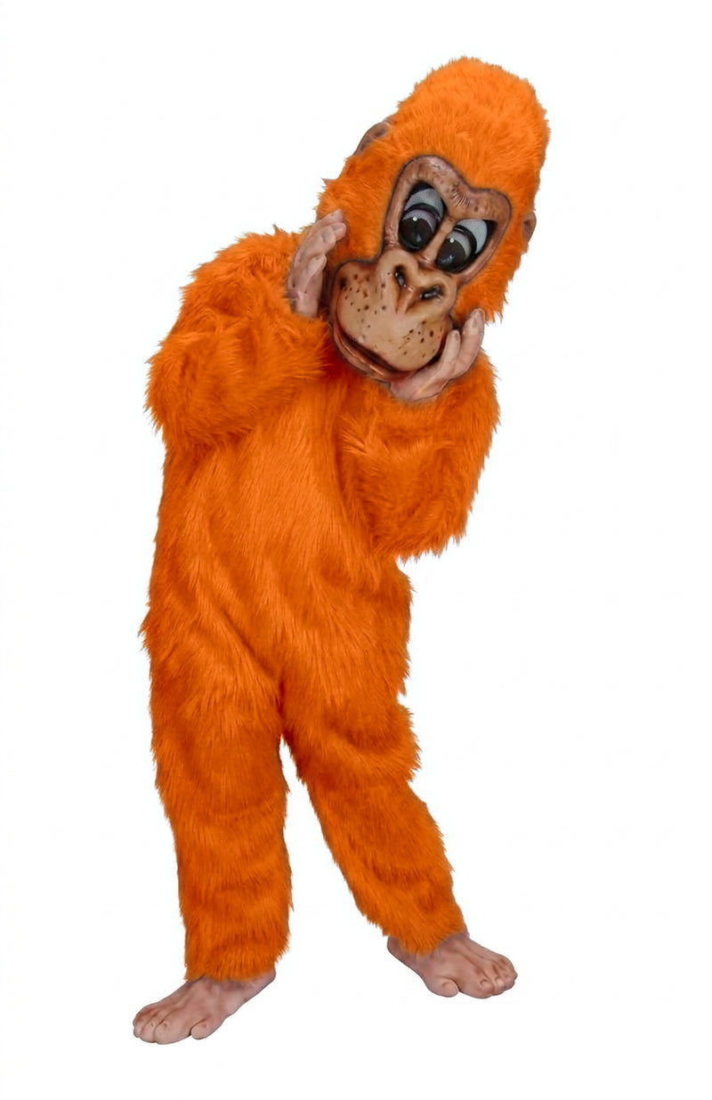 Pink Gorilla Mascot - long fur Bright Orange