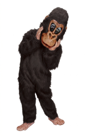 Pink Gorilla Mascot - long fur Dark Brown