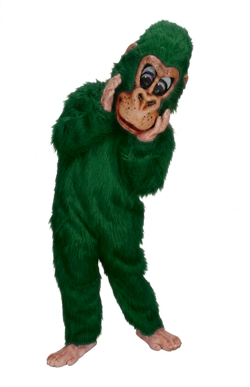 Pink Gorilla Mascot - long fur Green