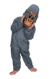 Pink Gorilla Mascot - long fur Grey