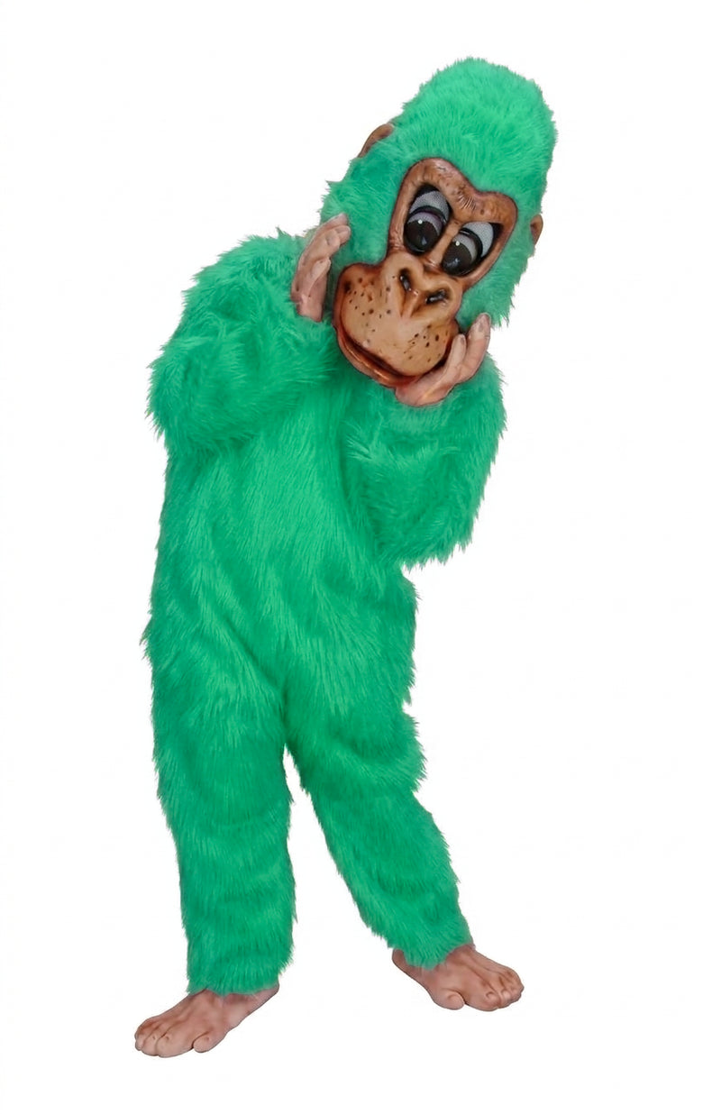 Pink Gorilla Mascot - long fur Lime