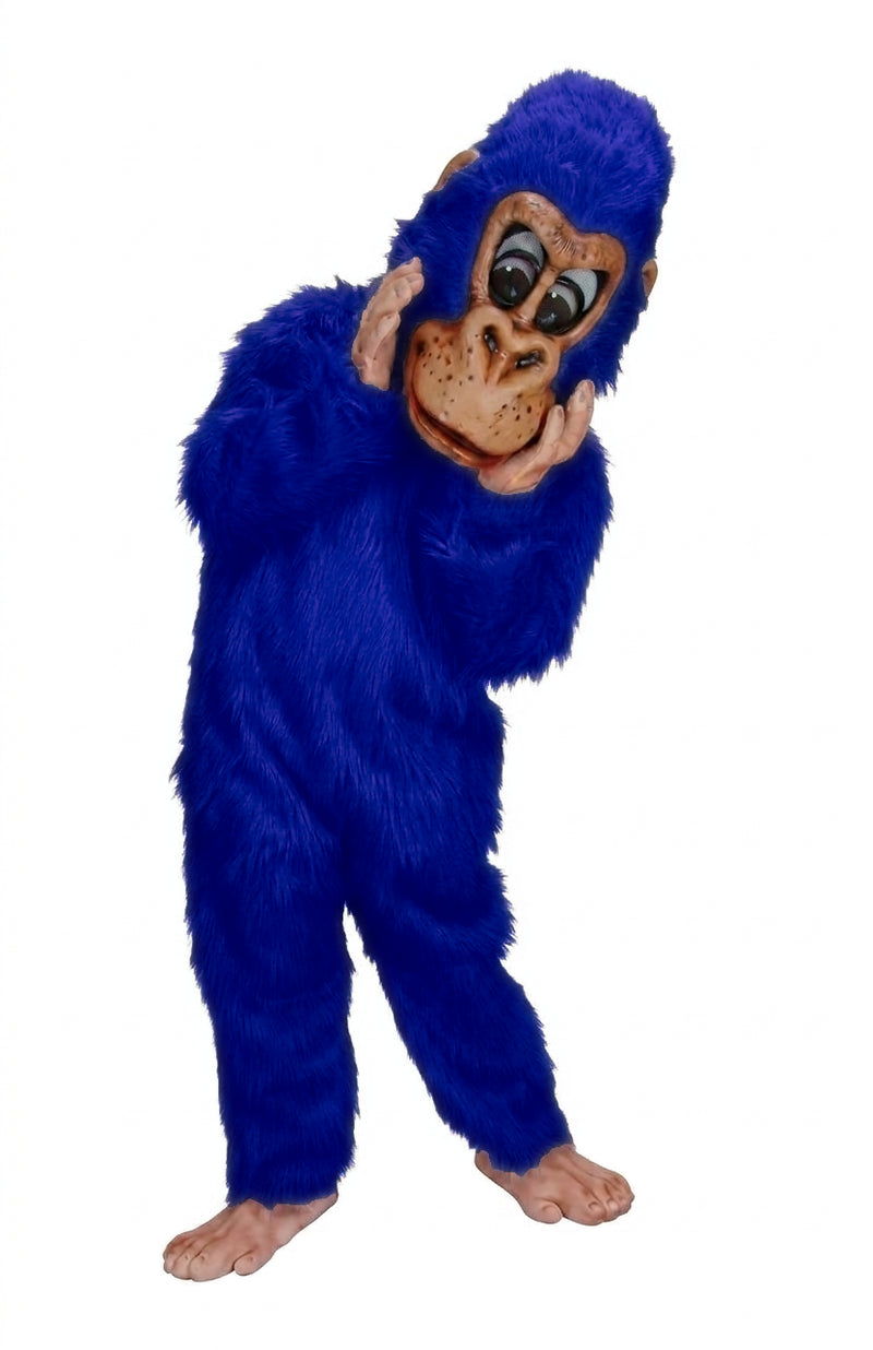 Pink Gorilla Mascot - long fur Royal Blue