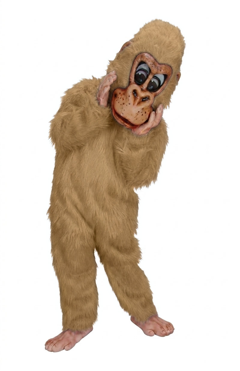Pink Gorilla Mascot - long fur Tan