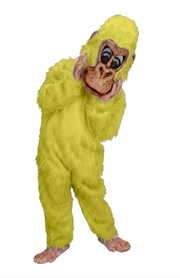 Pink Gorilla Mascot - long fur Yellow