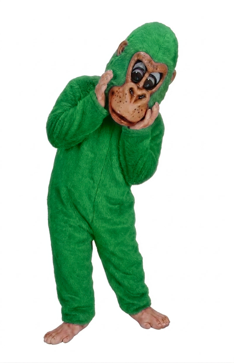 Pink Gorilla Mascot - short fur Green