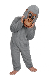 Pink Gorilla Mascot - short fur Grey