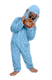 Pink Gorilla Mascot - short fur Light Blue