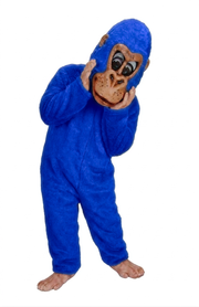 Pink Gorilla Mascot - short fur Royal Blue