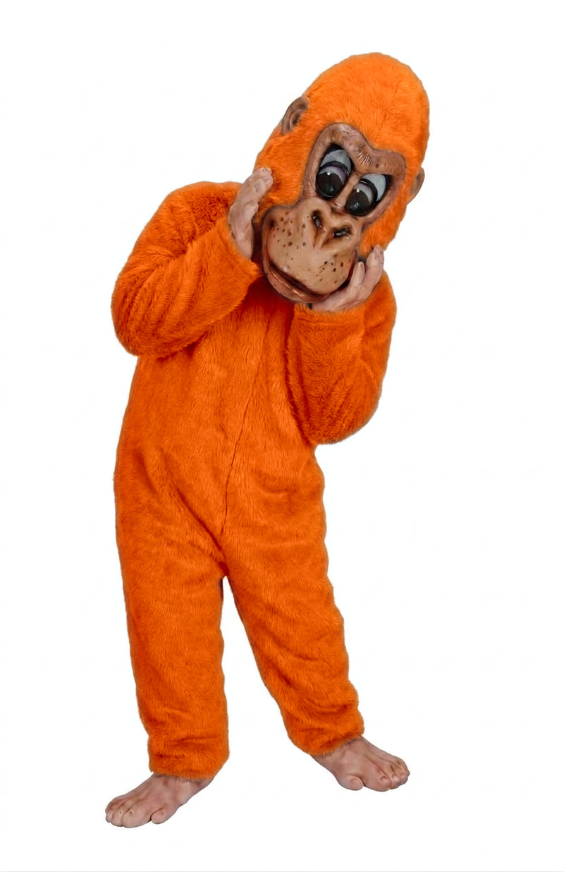 Pink Gorilla Mascot - short fur Tiger Orange