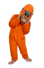 Pink Gorilla Mascot - short fur Tiger Orange