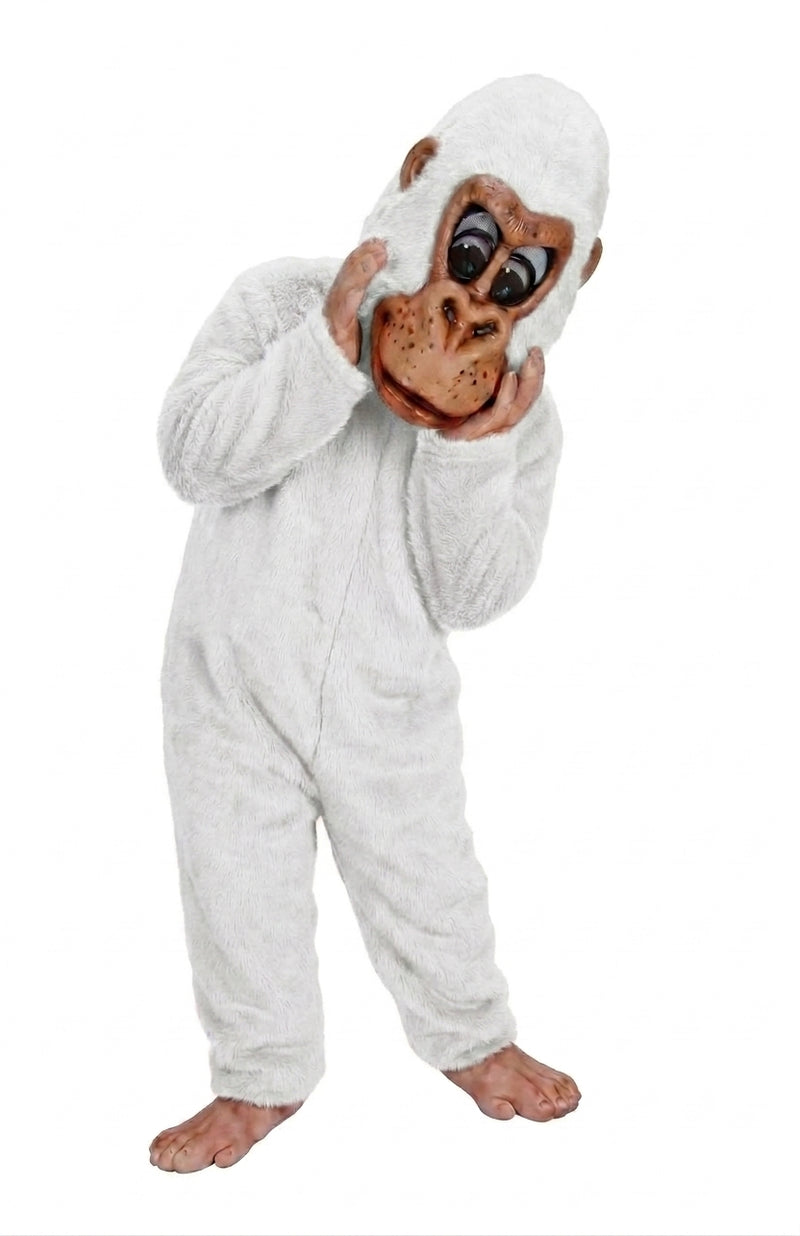 Pink Gorilla Mascot - short fur White