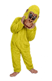 Pink Gorilla Mascot - short fur Yellow