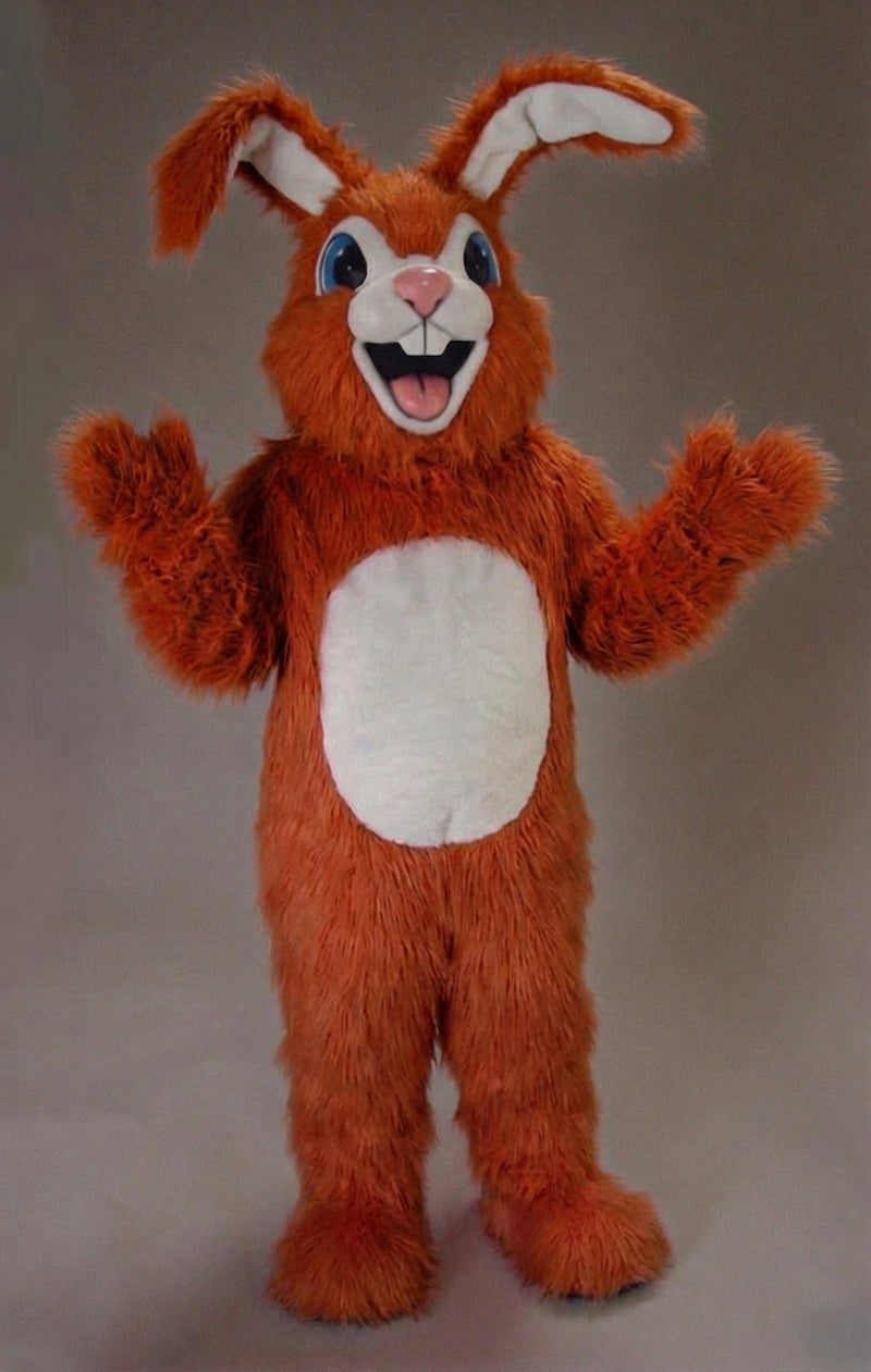 Pink Rabbit Mascot - Long fur / Rust mascot costume