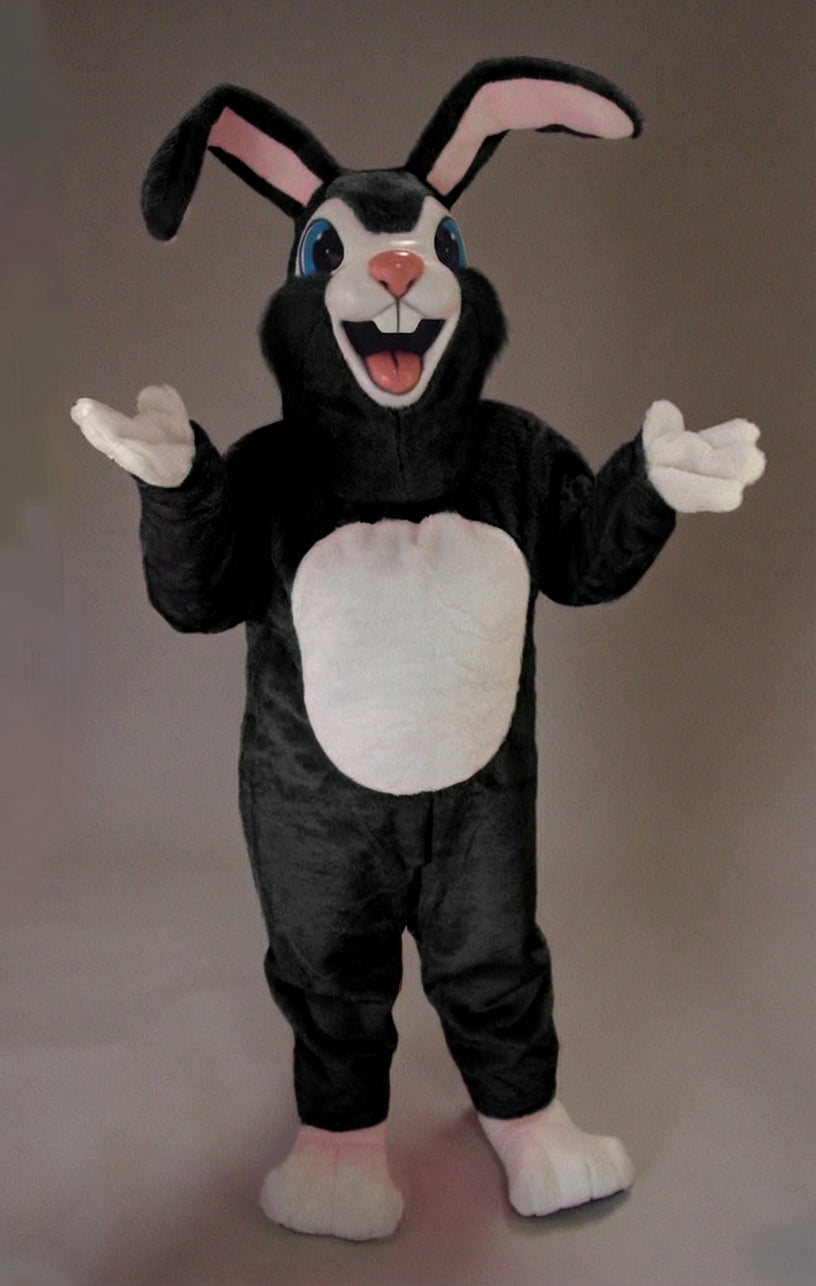 Pink Rabbit Mascot - Short fur / Black mascot costume