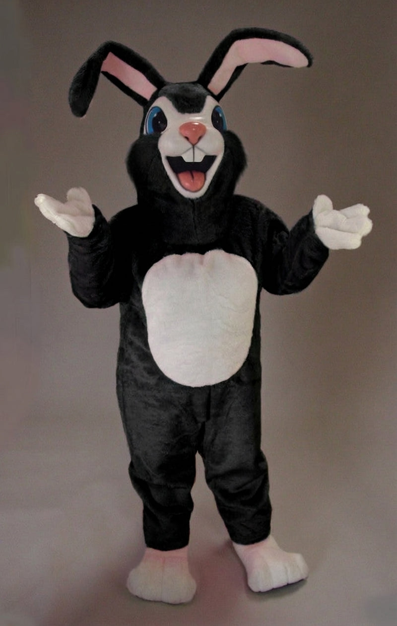 Pink Rabbit Mascot - Short fur / Black mascot costume