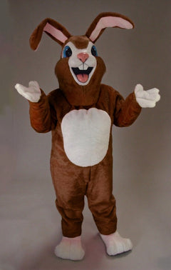 Pink Rabbit Mascot - Short fur / Chocolate Brown mascot costume