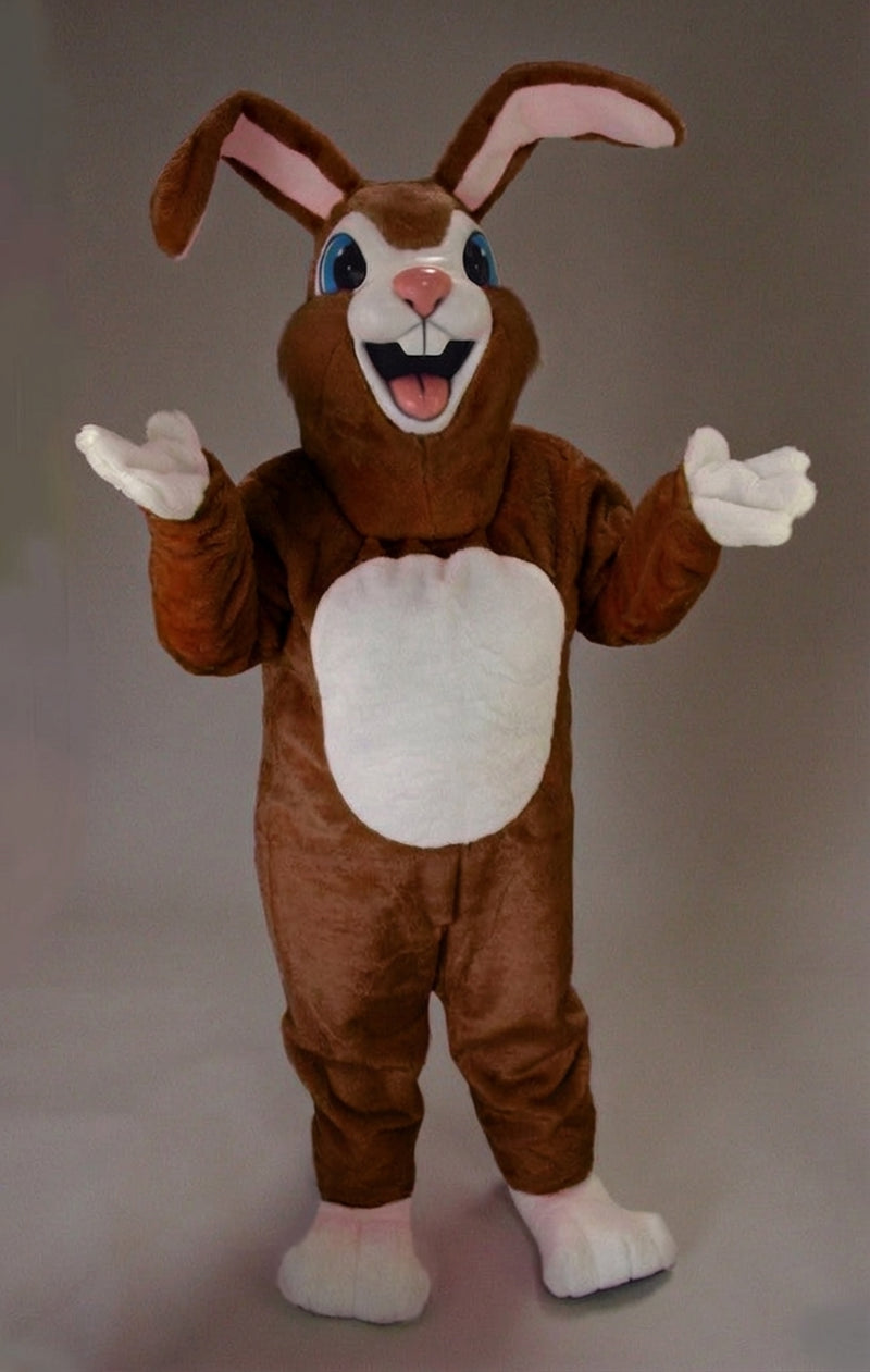 Pink Rabbit Mascot - Short fur / Chocolate Brown mascot costume