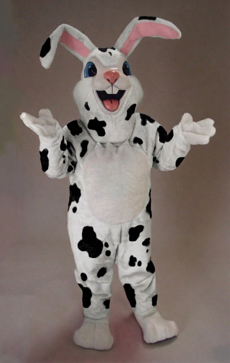 Pink Rabbit Mascot - Short fur / Dalmatian mascot costume