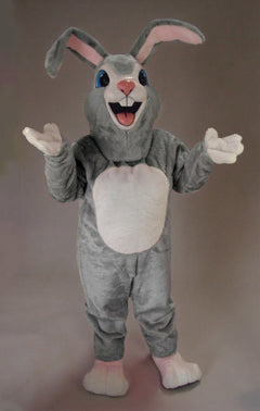 Pink Rabbit Mascot - Short fur / Grey mascot costume