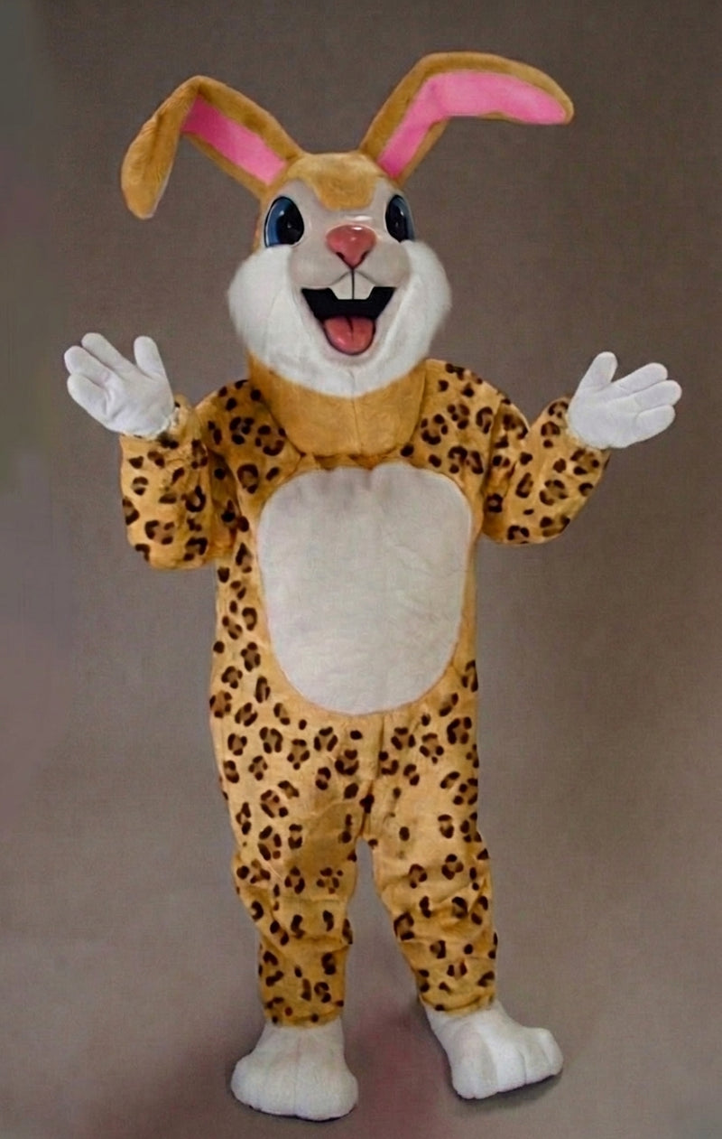 Pink Rabbit Mascot - Short fur / Leopard mascot costume