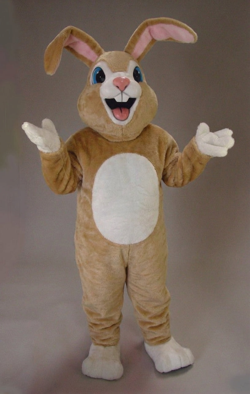 Pink Rabbit Mascot - Short fur / Light Brown mascot costume