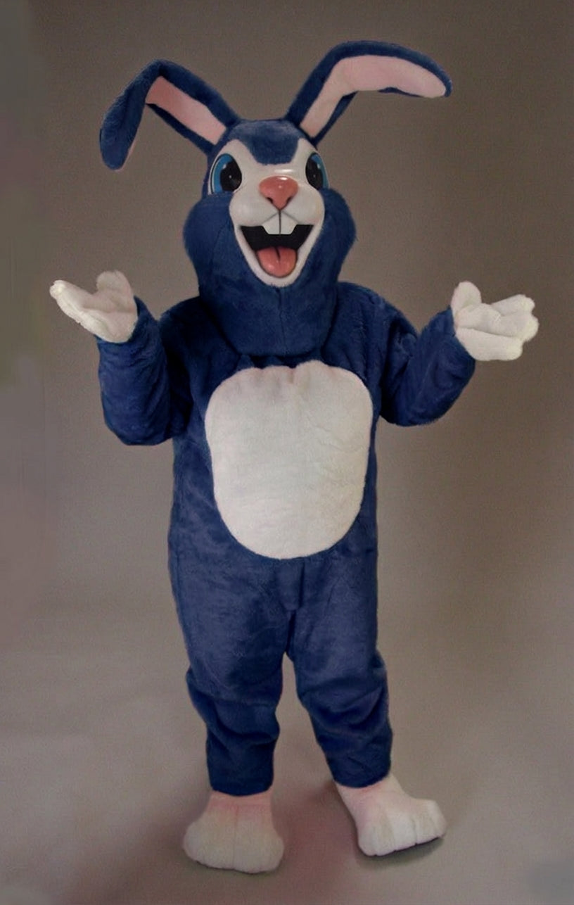 Pink Rabbit Mascot - Short fur / Navy Blue mascot costume