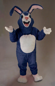 Pink Rabbit Mascot - Short fur / Navy Blue mascot costume