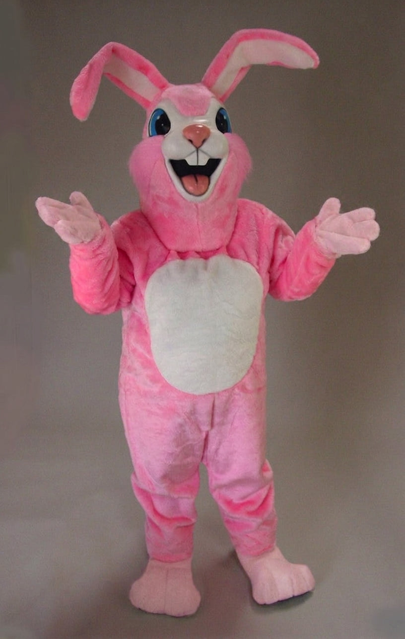 Pink Rabbit Mascot - Short fur / Pink mascot costume