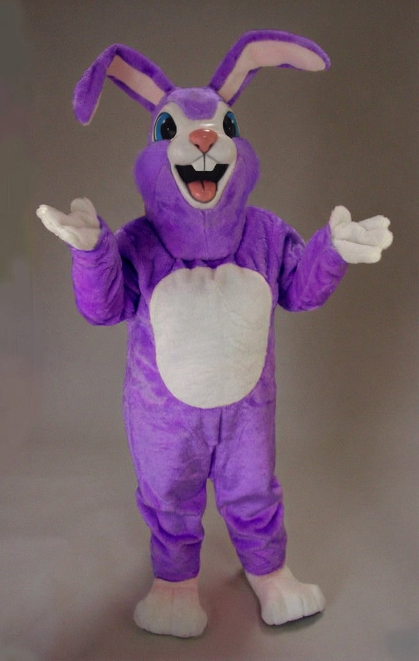 Pink Rabbit Mascot - Short fur / Purple mascot costume