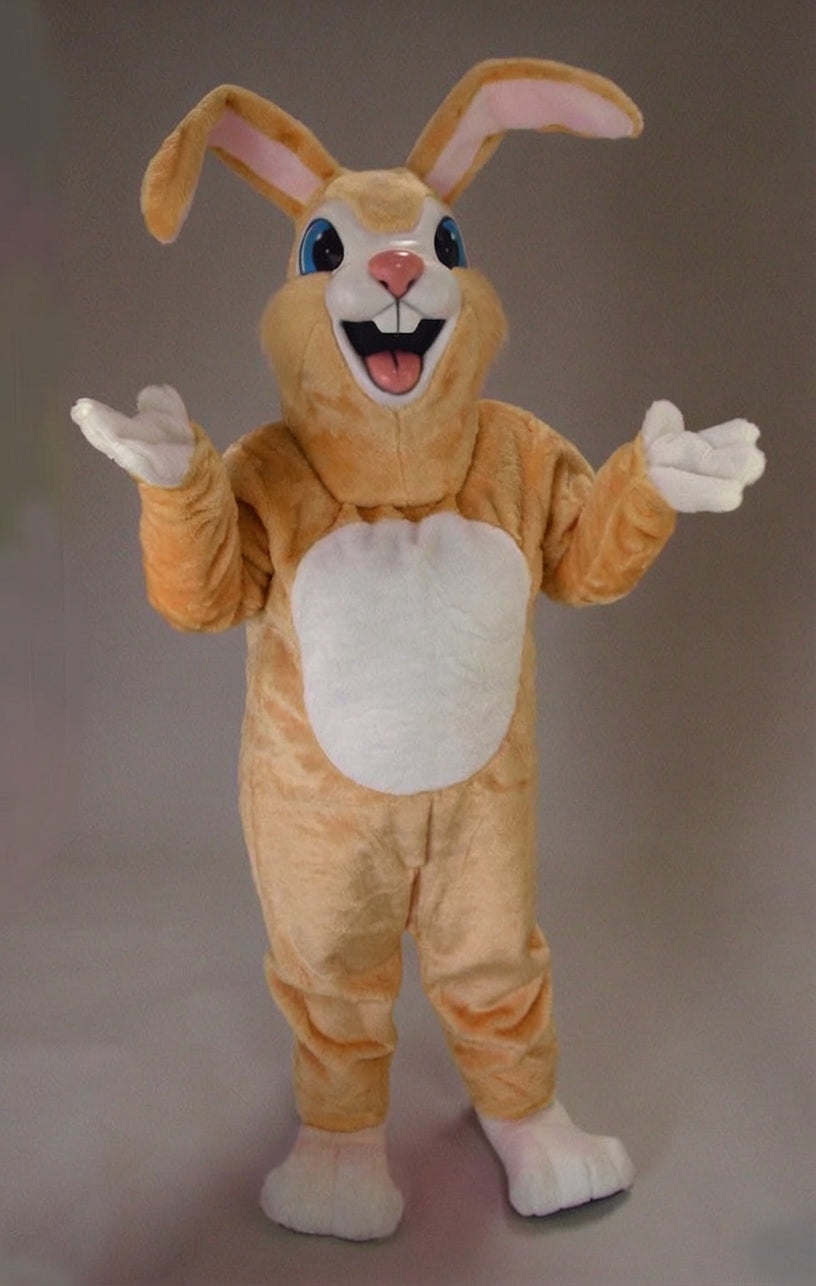 Pink Rabbit Mascot - Short fur / Tan mascot costume
