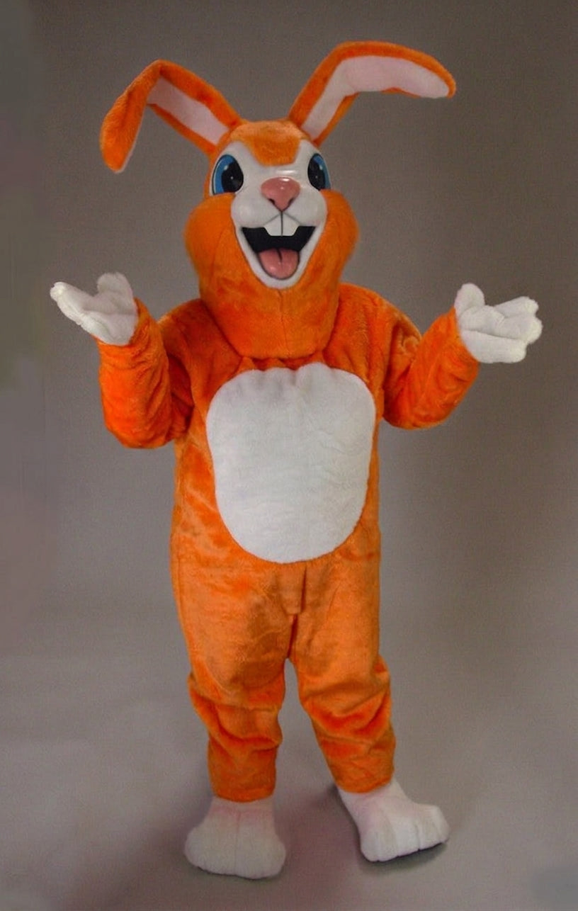 Pink Rabbit Mascot - Short fur / Tiger Orange mascot costume