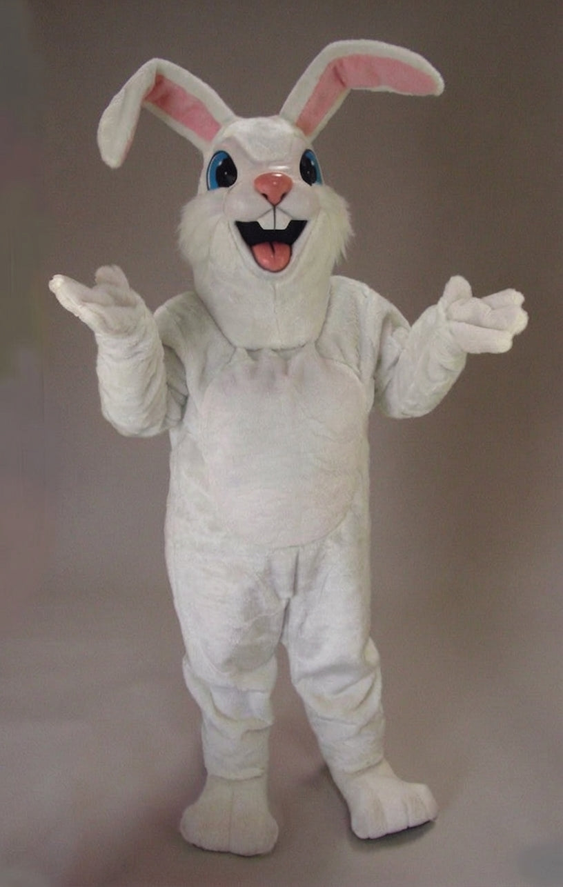 Pink Rabbit Mascot - Short fur / White mascot costume