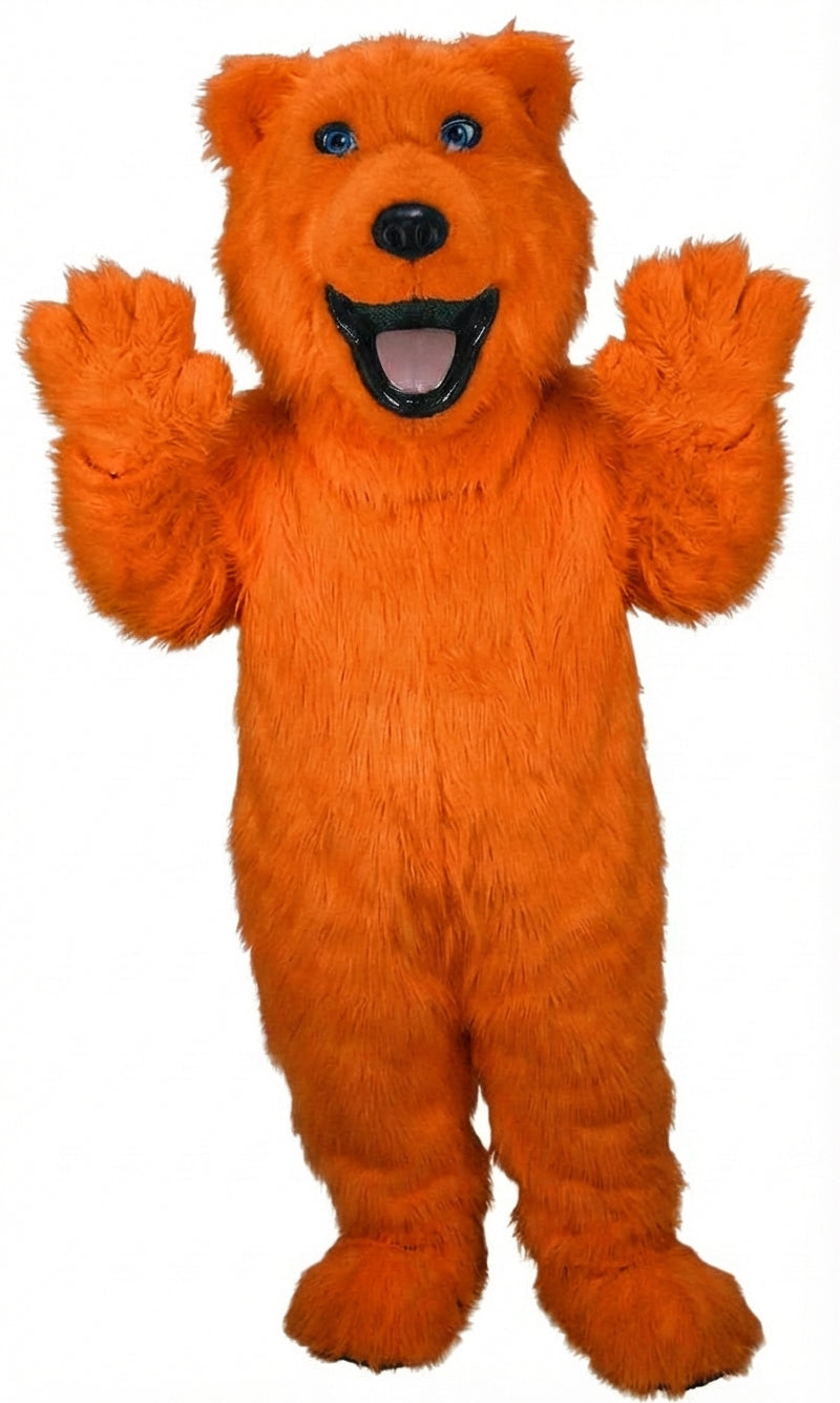 Polar Bear Mascot - Long fur / Bright Orange mascot costume