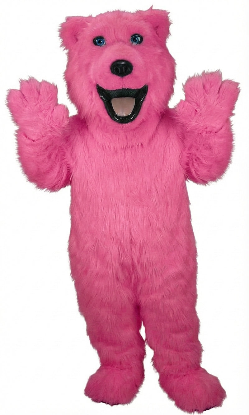 Polar Bear Mascot - Long fur / Bright Pink mascot costume
