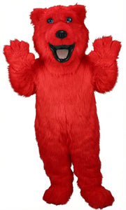 Polar Bear Mascot - Long fur / Red mascot costume