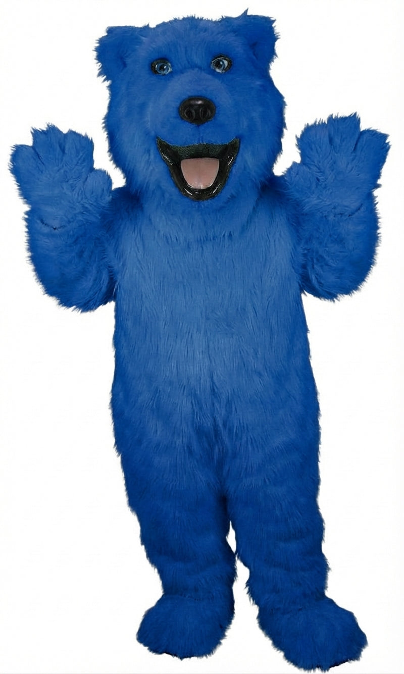 Polar Bear Mascot - Long fur / Royal Blue mascot costume