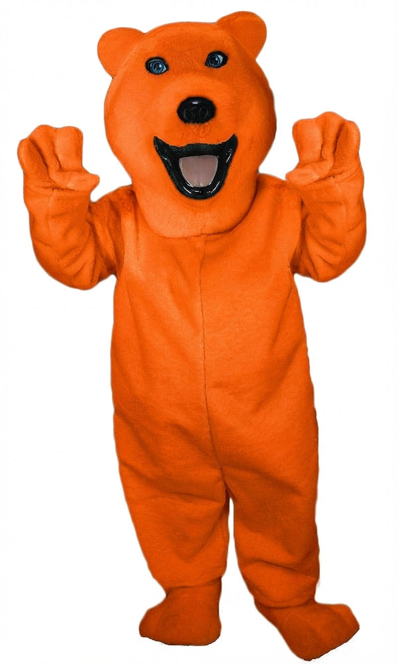 Polar Bear Mascot - Short fur / Bright Orange mascot costume