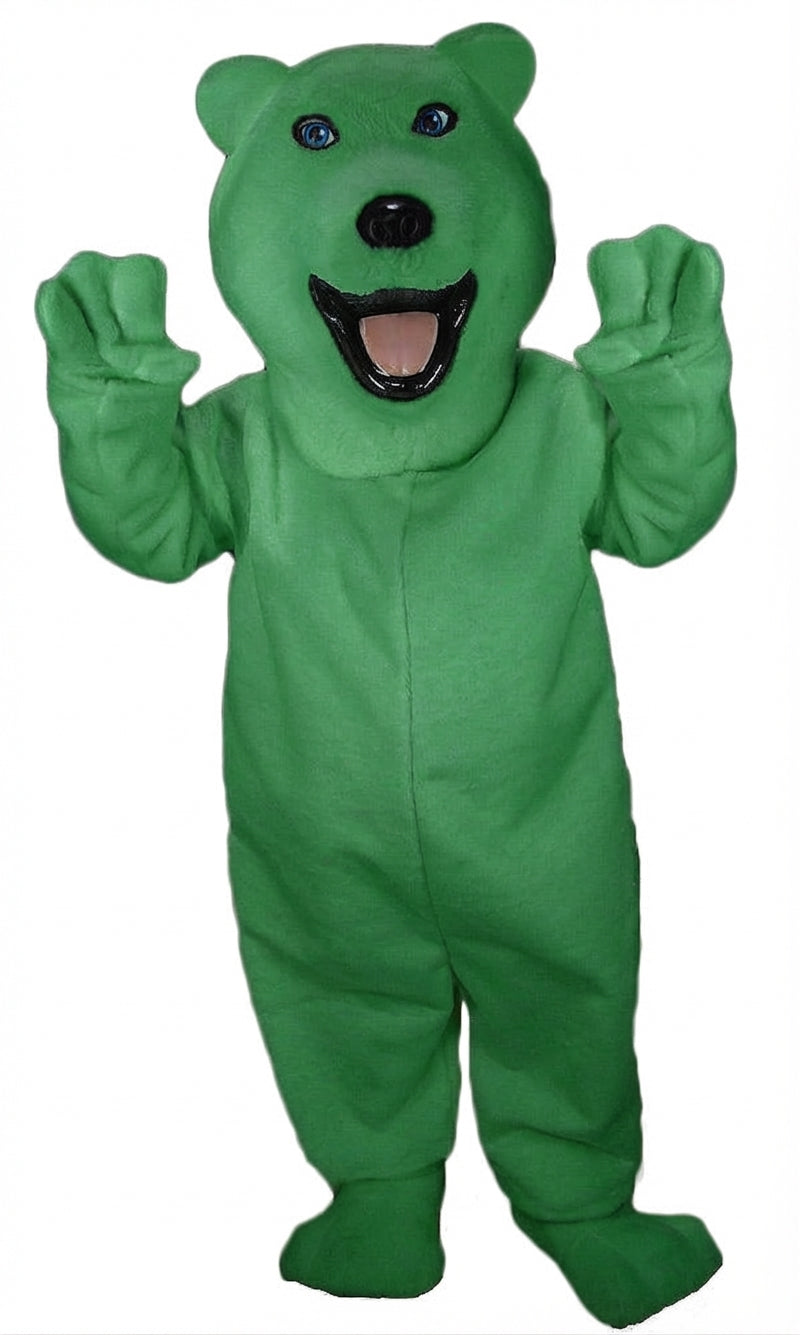 Polar Bear Mascot - Short fur / Green mascot costume