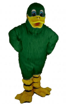 Quackers Duck Mascot - Long fur / Green mascot costume