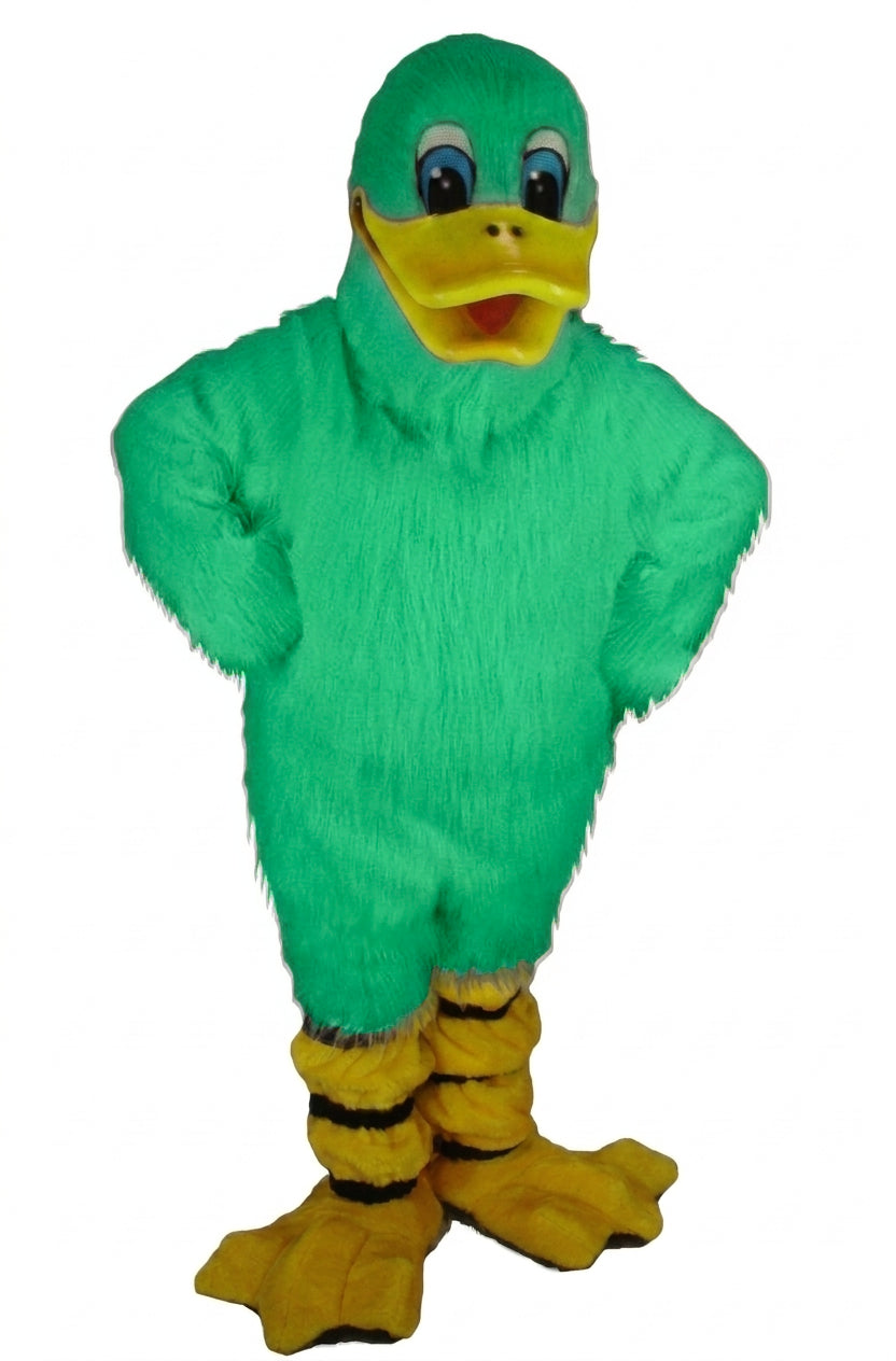 Quackers Duck Mascot - Long fur / Lime mascot costume