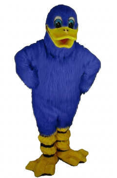 Quackers Duck Mascot - Long fur / Royal Blue mascot costume