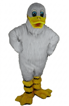 Quackers Duck Mascot - Long fur / White mascot costume