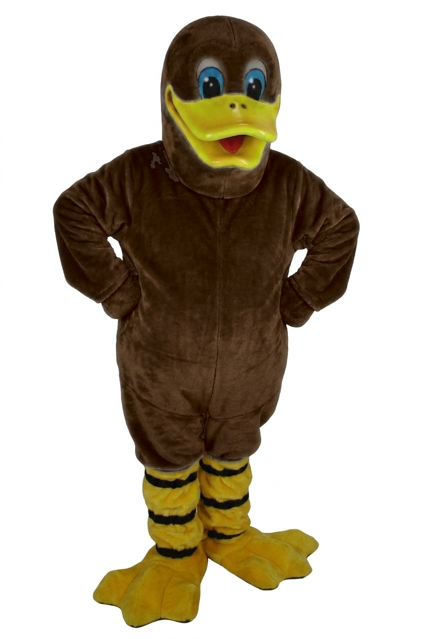 Quackers Duck Mascot - Short fur / Chocolate Brown mascot costume