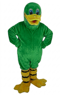 Quackers Duck Mascot - Short fur / Green mascot costume