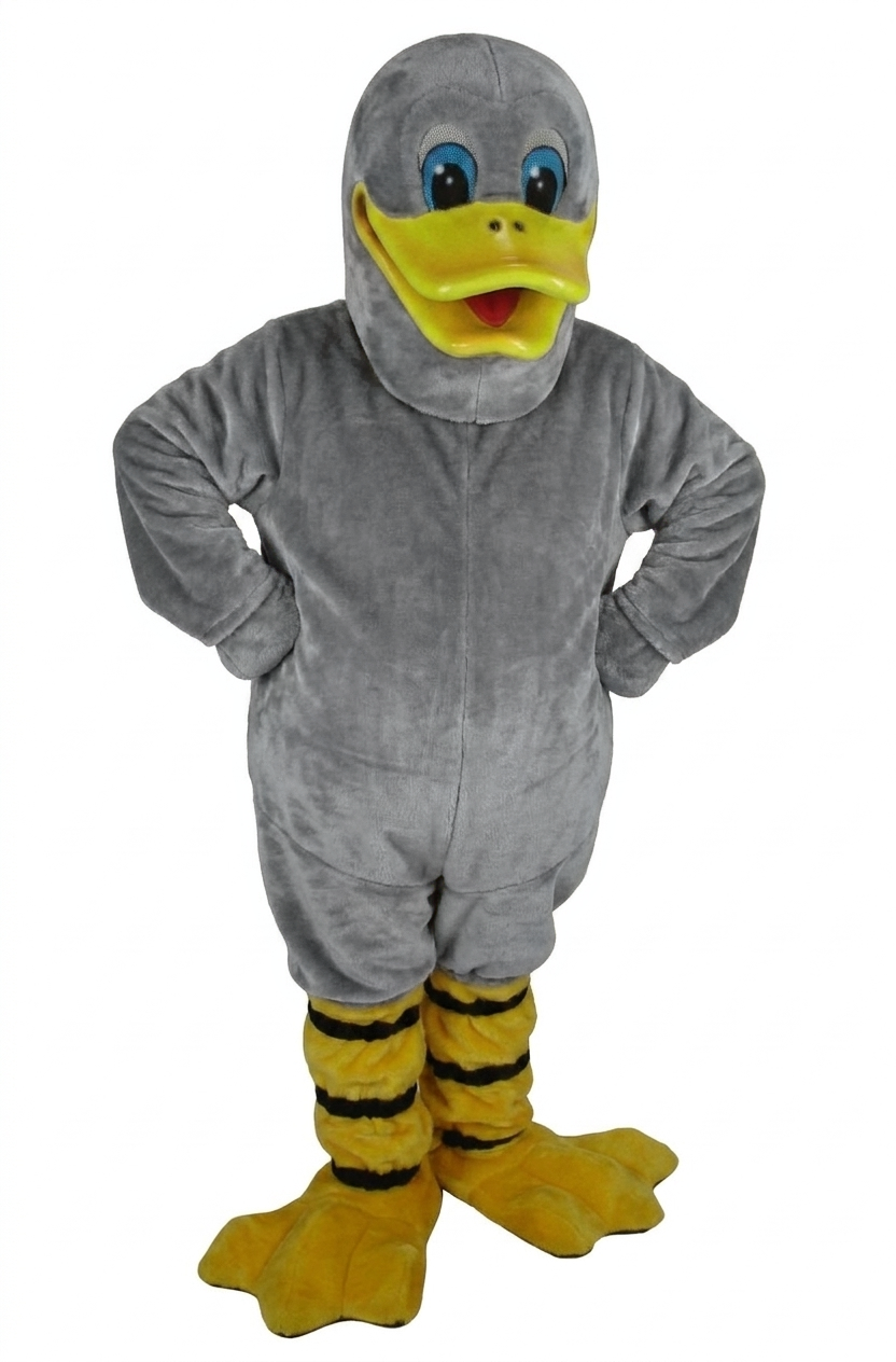 Quackers Duck Mascot - Short fur / Grey mascot costume