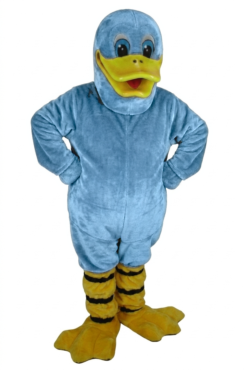Quackers Duck Mascot - Short fur / Light blue mascot costume