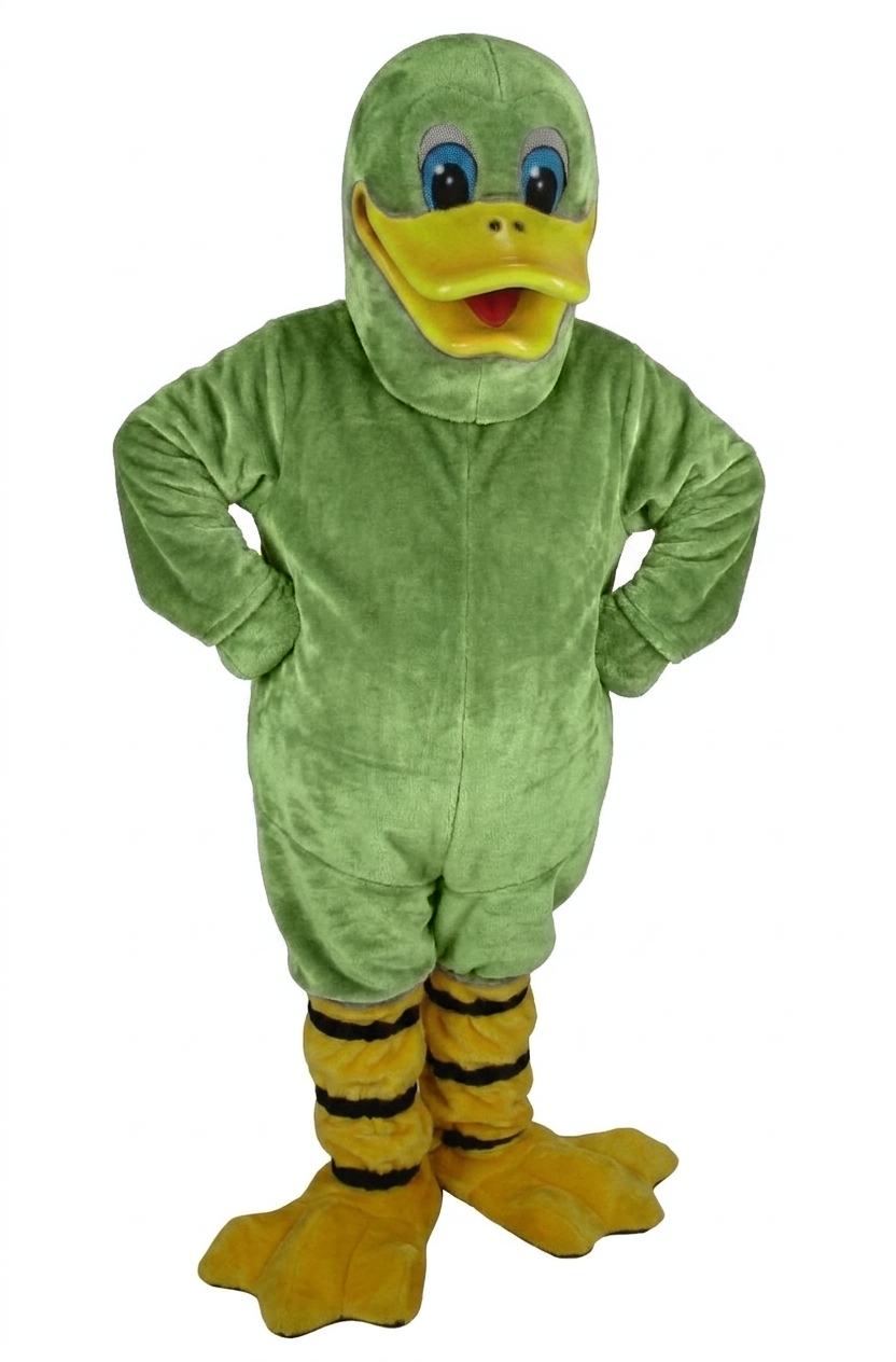 Quackers Duck Mascot - Short fur / Lime mascot costume