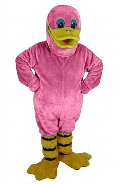 Quackers Duck Mascot - Short fur / Pink mascot costume