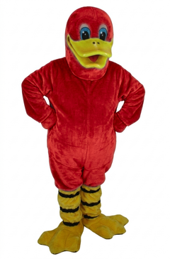 Quackers Duck Mascot - Short fur / Red mascot costume